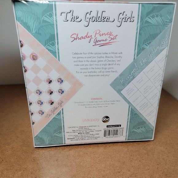 NEW The Golden Girls Shady Pines Board Game Set Checkers & Bingo Factory SEALED - Picture 5 of 8